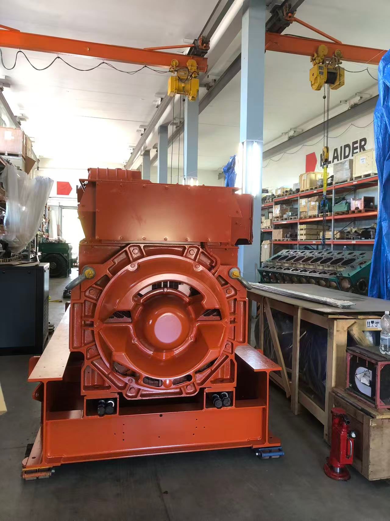 Large industrial engine housing awaiting robotic welding &mdash; SZGH linear track welding cell.jpg