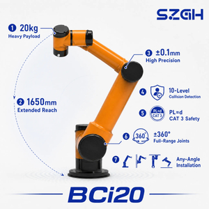 SZGH-BCi20 | 20 kg Collaborative Robot — 1,650 mm Reach, Flagship Heavy Cobot, No Safety Fence
